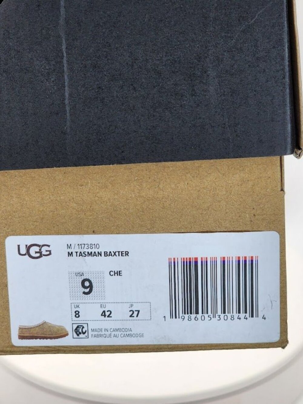 UGG Tasman Baxter Slippers Men’s Size 9 Chestnut Suede Shearling Clog - Picture 12 of 12